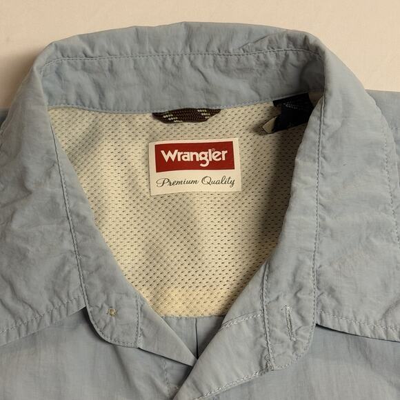 Wrangler Premium Quality Blue Short Sleeve Button Down Work Shirt Men's Size XL - Picture 5 of 11